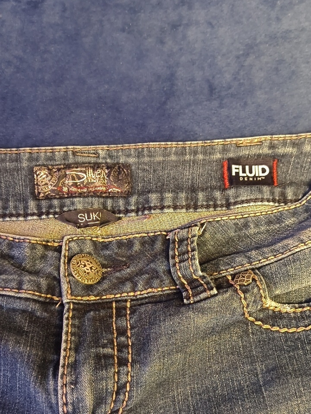 Fluide Women's Suki Jean Shorts - Dark Blue Denim